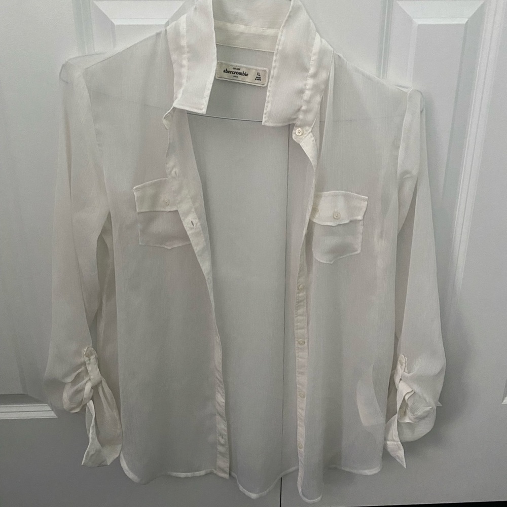 Sheer White Abercrombie and Fitch Shirt